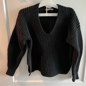 Everlane The Texture Crop V Neck Sweater
